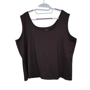 Women's Jonden Brown Wide Strap Camisole Tank w/ Shelf Bra | Size 2X